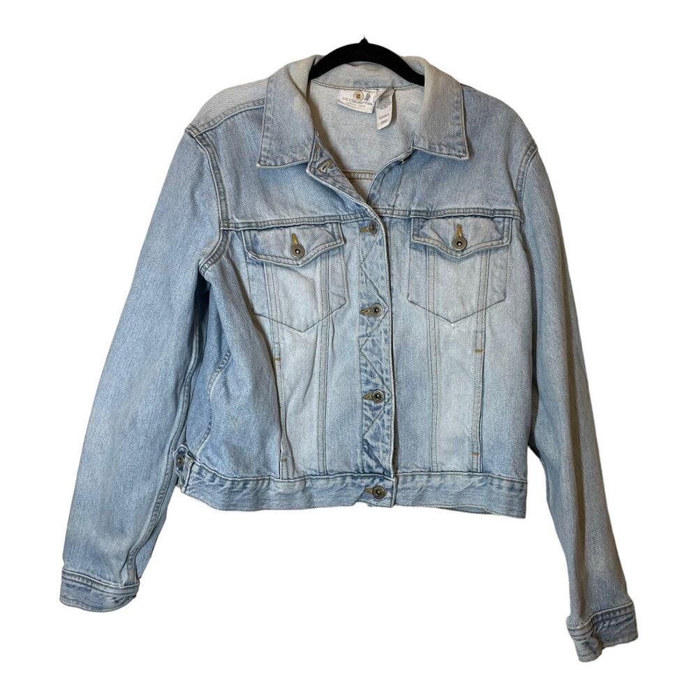 Liz Claiborne Classic Light Denim Jean Jacket Trucker Large Womens
